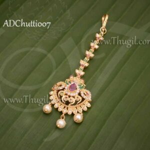 Maang Tikka Ruby Emerald Chutti AD stones Buy Now