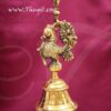 Hanging Peacock Bell Hamsa Mani Brass 30 inches