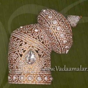 White Stone Amman Side Head Mukut Accessories God Goddess 6 Inches