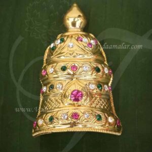Kireedam for Hindu Deity Half Gold Plated Mukut 3.7 Inches