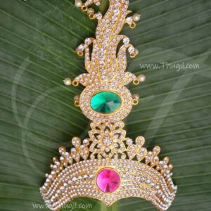 Half Crown Multicolor Mukut Kreedam For Hindu God Goddess 8 Inches
