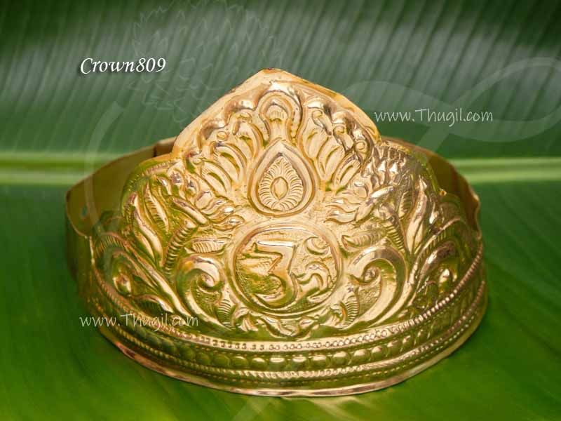 Kireedam for Sai Baba Half Crown Gold Plated Crown Mukut 8.5 inches