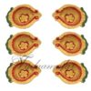 6 Clay Diyas with Gold design Decorated