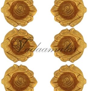 Floral 6 Gold Decorative Clay Diyas