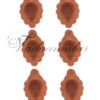 6 Plain Floral Baked Clay Diyas