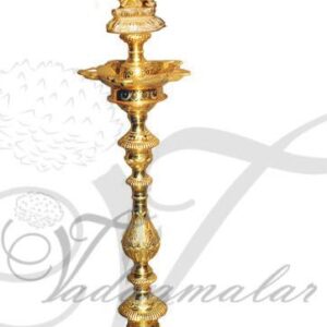 60" / 5 Feet Ganesha Sitting Posture Brass Diya Vilakku Deepam Diyas