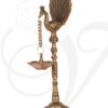 9.5" Peacock Hanging Brass Diya Oil Lamp