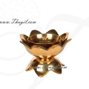 2" Decorative Brass Diyas in flower design buy now