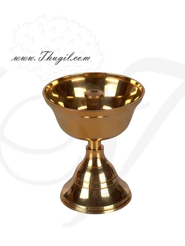 3" Nandadeep Swastika Jyoti Small Brass Diyas