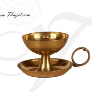 1.5" Swastika Jyoti Small Brass Diyas in flower modle