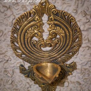 7.5" Brass Wall Hanging Lamp Diya