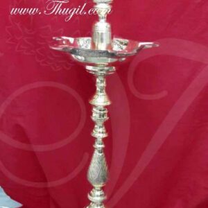 36 inches 3 feet Sangu Chakkaram 1 Pair Brass Diya Lamps Temple Shop Online