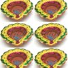6 Multicolored Decorative Clay Diyas