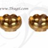 1" Swastika Jyoti Small Brass Decorative Diyas in Flower Design - 2 pieces