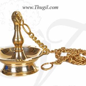 Brass Hanging Diya Thongu vilakku Deepam Oil Lamp 6 inches