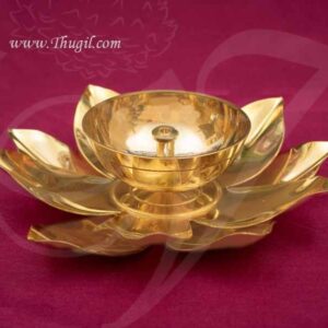 Brass Lotus Diyas in flower design Buy Online Diameter 5 inches