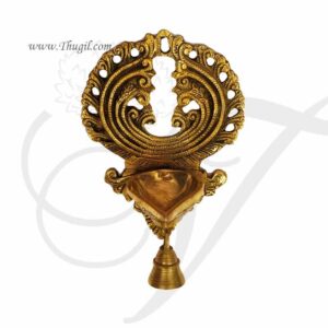 Brass Wall Hanging Lamp Diya With Bell Buy Now 8"