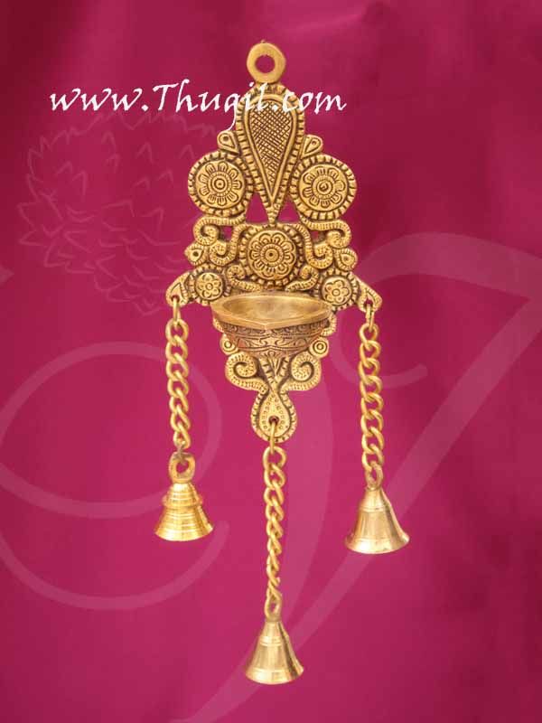 Brass Wall Hanging with Bell Home Decorations 12 inches