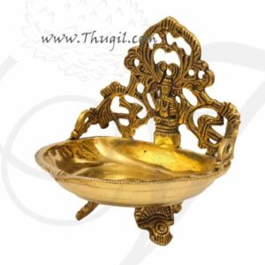 Brass Lord Ganesha Stand Vilakku Deepam 5.5 inches