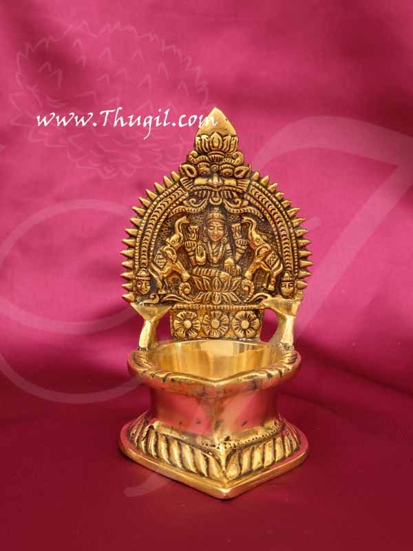Brass Deepam Lord Gajalakshmi Vilakku Lamp Buy Now 5.5"