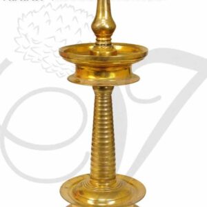 Gold Plated 2 feet / 24 inches Kerala Design NilaVilakku Brass Lamp