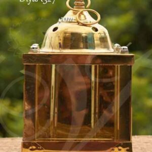 Akhand Deepam Glass Cover for Diya Door Brass for Puja Room 14 inches