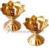 6 Indian Flower Design Deepam Diya in Brass