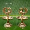Brass Vilakku Peacock Design For Gifts 2 pieces x 4 inches