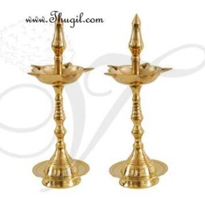 2 Standing Brass Diya Diyas PUJA Decor