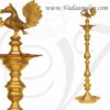4 feet Brass Swan Standing Kumbakonam brass lamp Vilakku Annam