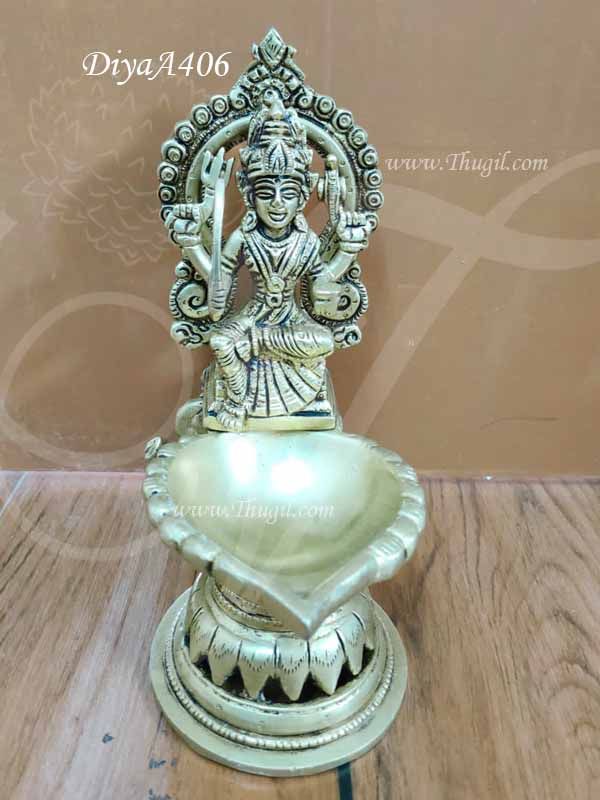 Goddess Amman / Mariamman Vilakku Buy Online Brass Lamp 8 Inches