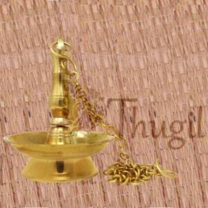 Kerala Brass Hanging Diya Thongu vilakku Deepam Oil Lamp Iyapan Now 4"
