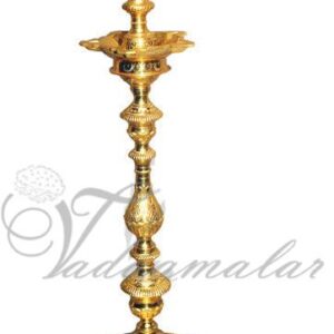 66" / 5.5 feet Peacock Standing Brass Diya Vilakku Deepam Diyas