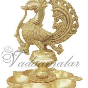 Peacock Hanging Brass Diya Oil Lamp