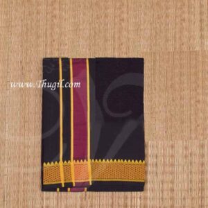 Black Hindu Puja Cotton Dothi Vesti Ayyappan dhoti 2 meter