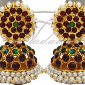 Large Indian Jhumkis Jhumka Traditional South India Earrings Ear studs