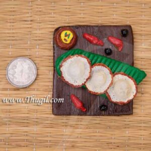 Fridge Magnet Food on Banana Leaf Appam Indian TamilNadu Andhra Karnataka Kerala Style