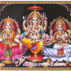 Lord Ganesha, Goddess Lakshmi and Saraswathi Picture Gift Photo Card