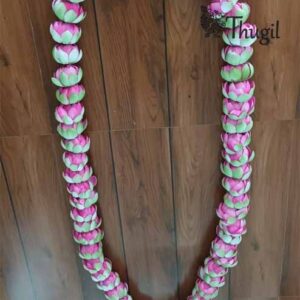 Large Garlands Pink Lotus Form Synthetic Mala 3 feet / 36 Inches