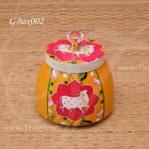 Return Gift Holder Pichwai Cow Print Indian Style Hamper 3.5 inches