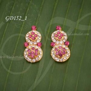 Ear Decoration Small Size Jewellery Karna Patham Hindu Goddess Pink 1 inch