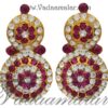 Ear Studs Pink White Stone Jewellery Earrings deity decorations 2 inches