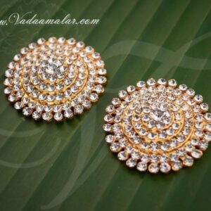 Earring Ear Decoration White Stones for Idol Amman Goddess Deity 1.2 Inches