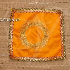 Puja Aasan Pooja Mat God Cloth for Pooja Decorations 11 inches x 5 pieces