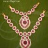 Necklace 2 Step White with Pink Jewellery Amman Alangaram Jewellery Buy Now 5.5"