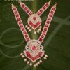 Necklace 2 Step White with Pink Jewellery Amman Alangaram Buy Now 8"