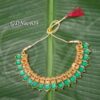 Necklace Kerala Style Palakka Design With Green Enamel 4 inches