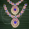 Necklace 2 Step multi Colour Stone Jewellery Amman Alangaram Jewellery 6 inches