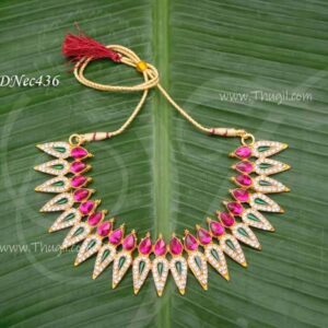 Short necklace multi colour for hindu goddess decorations 4 inches
