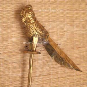 Parrot Brass Decoration for Goddess Parvathi Andal Meenakshi Amman 7.5 Inches